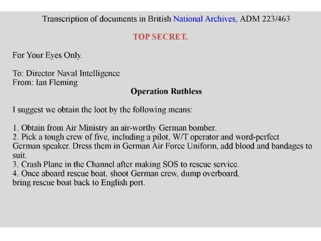 Operation Ruthless memo